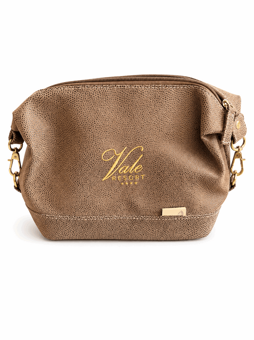 Asbri Lederen Toilettas – met Geborduurd Vale Resort Logo - Thom's Golfgear