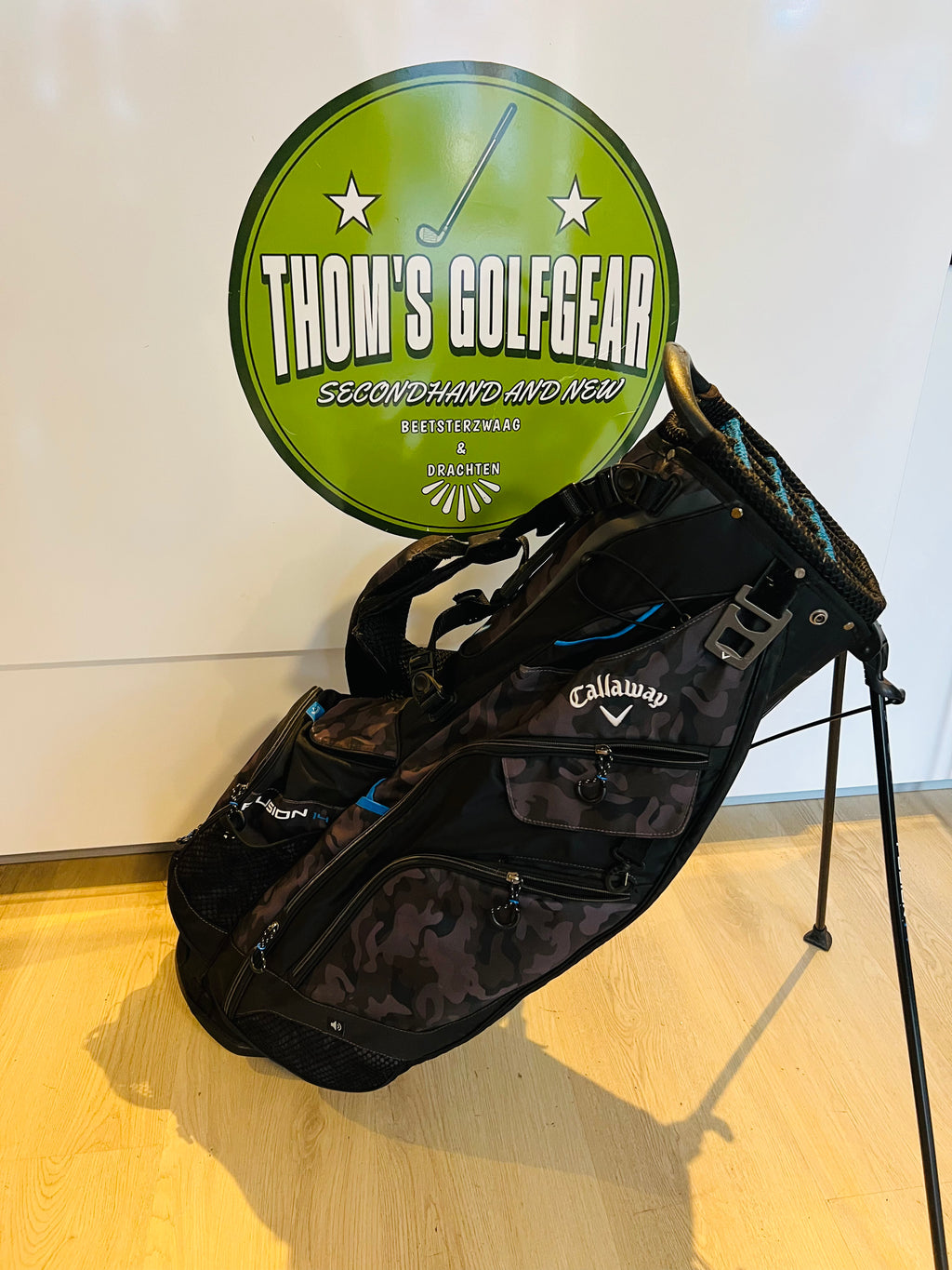 Callaway Fusion 14 Standbag – Camo / Zwart met Blauwe Accenten
