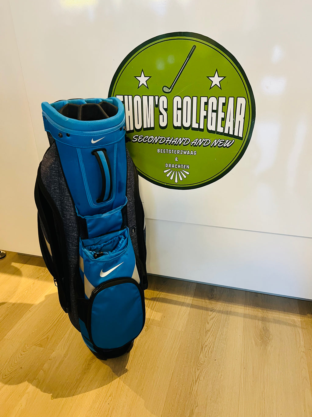 Nike Cartbag – Blauw/Grijs (14-vaks, incl. regencover) - Thom's Golfgear