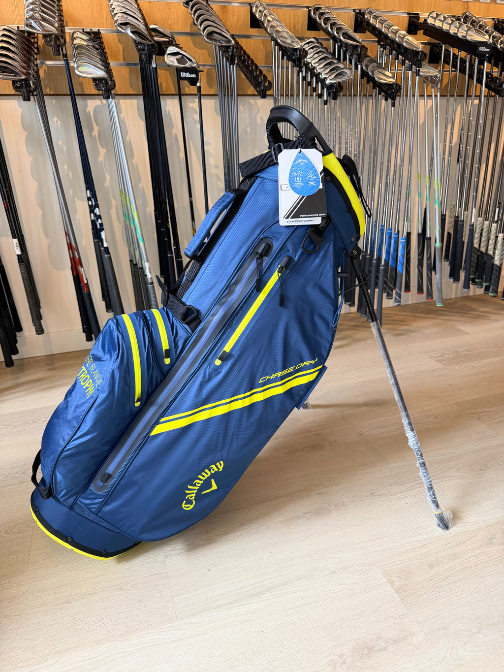 Callaway Chase Dry Standbag – Terre Blanche Trophy Edition – Blauw/Neon Geel (Nieuw)