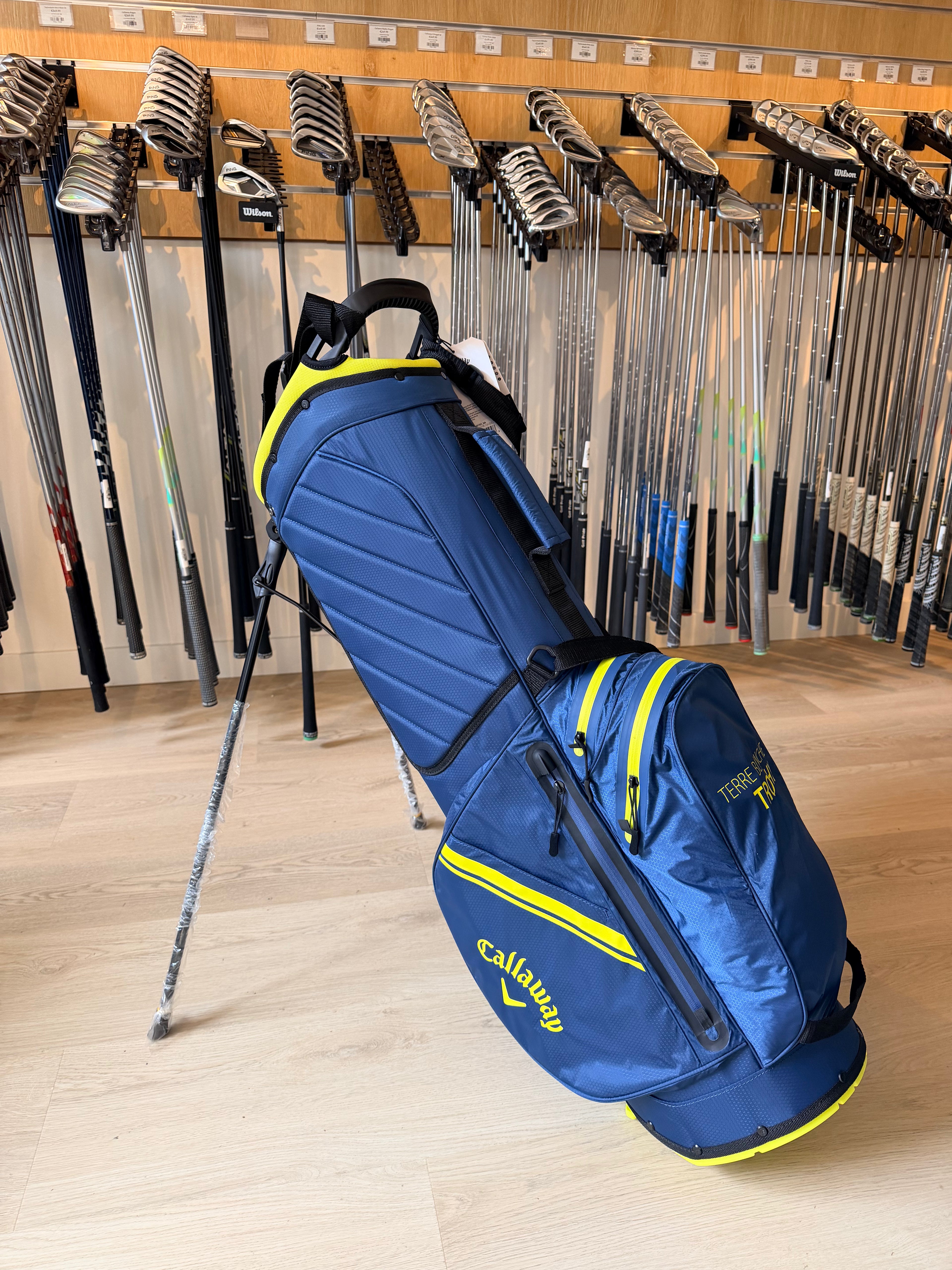 Callaway Chase Dry Standbag – Terre Blanche Trophy Edition – Blauw/Neon Geel (Nieuw)