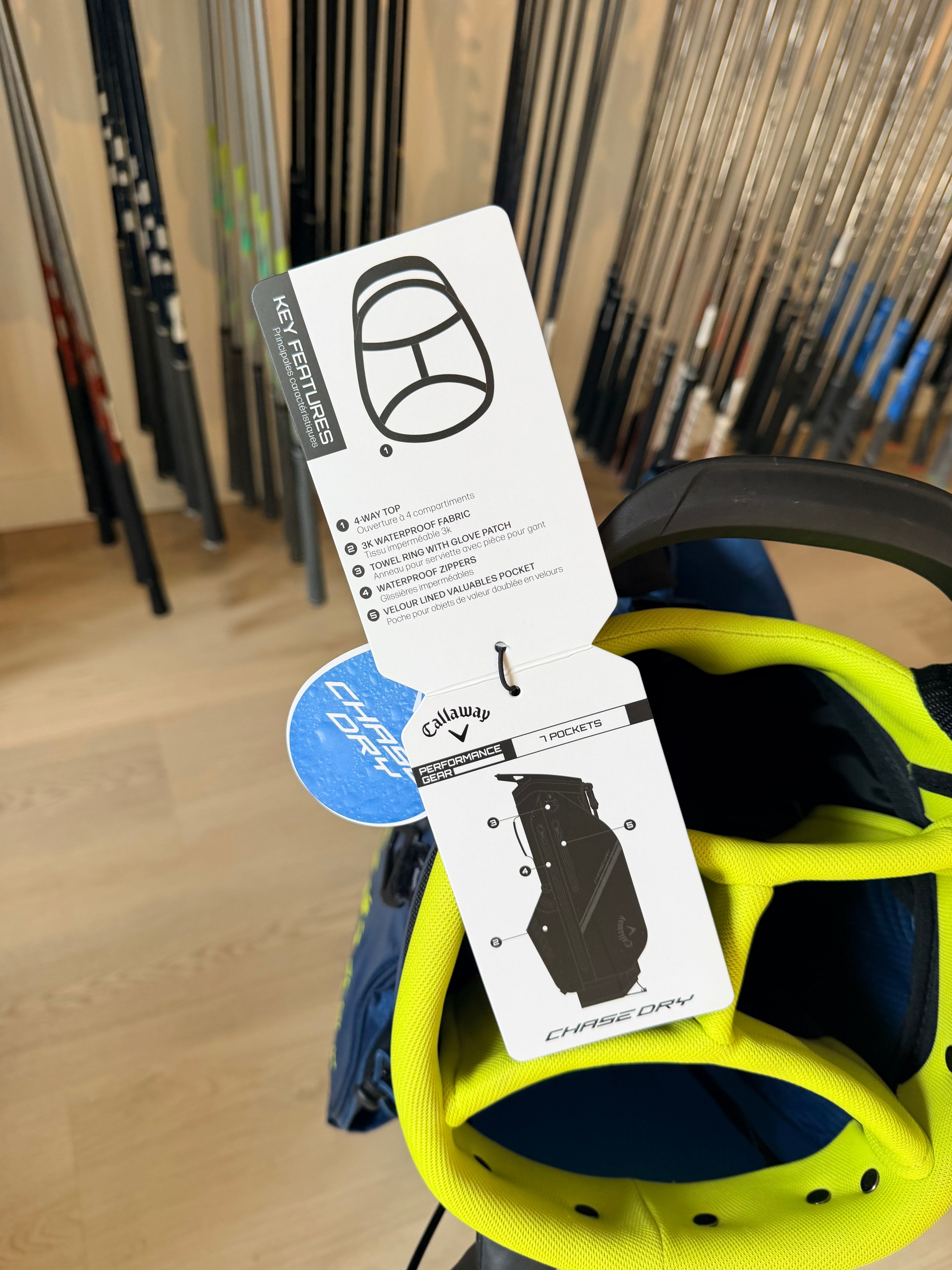 Callaway Chase Dry Standbag – Terre Blanche Trophy Edition – Blauw/Neon Geel (Nieuw)