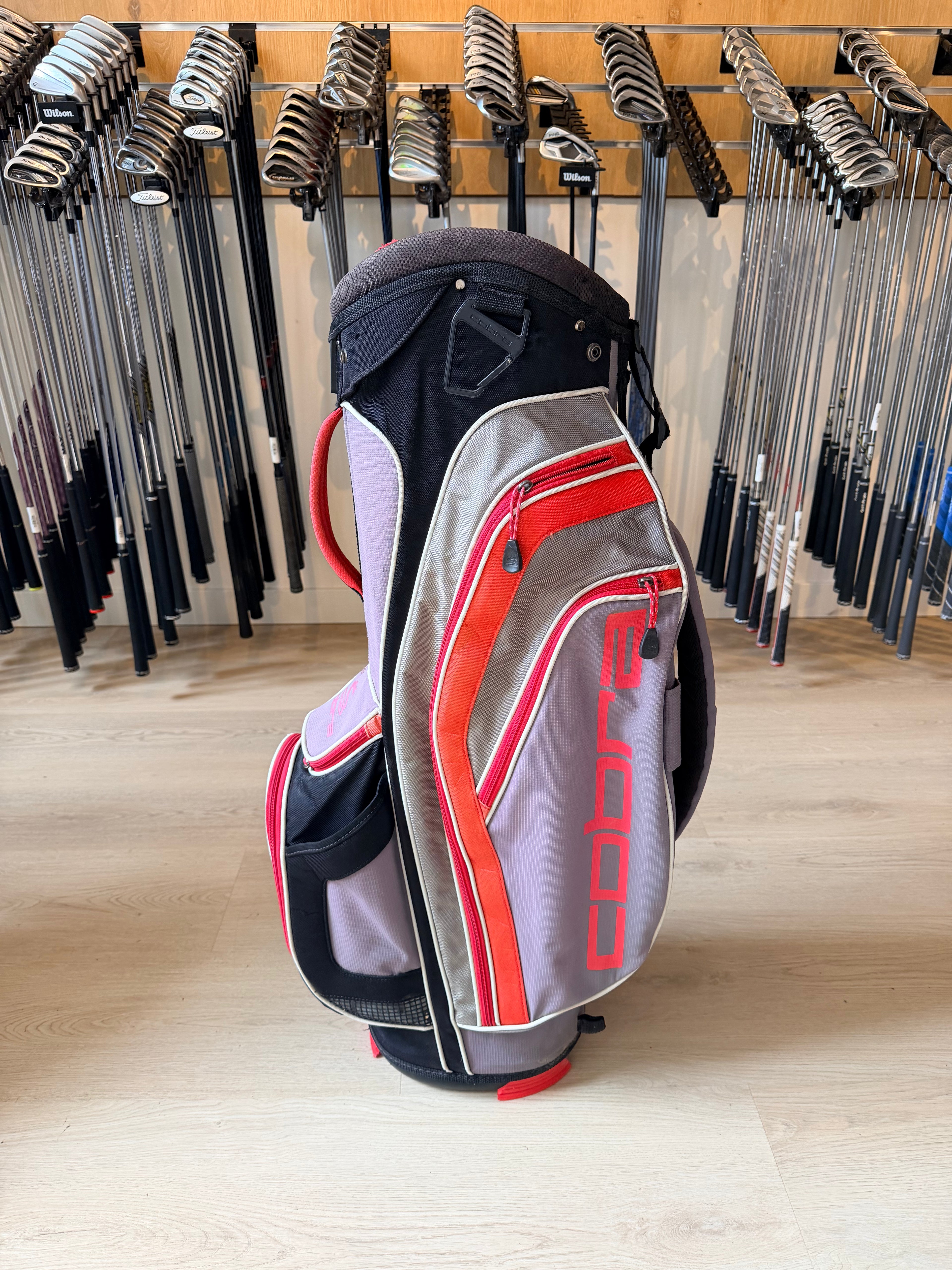 Cobra Cartbag – Grijs/Rood – 14-Vaks