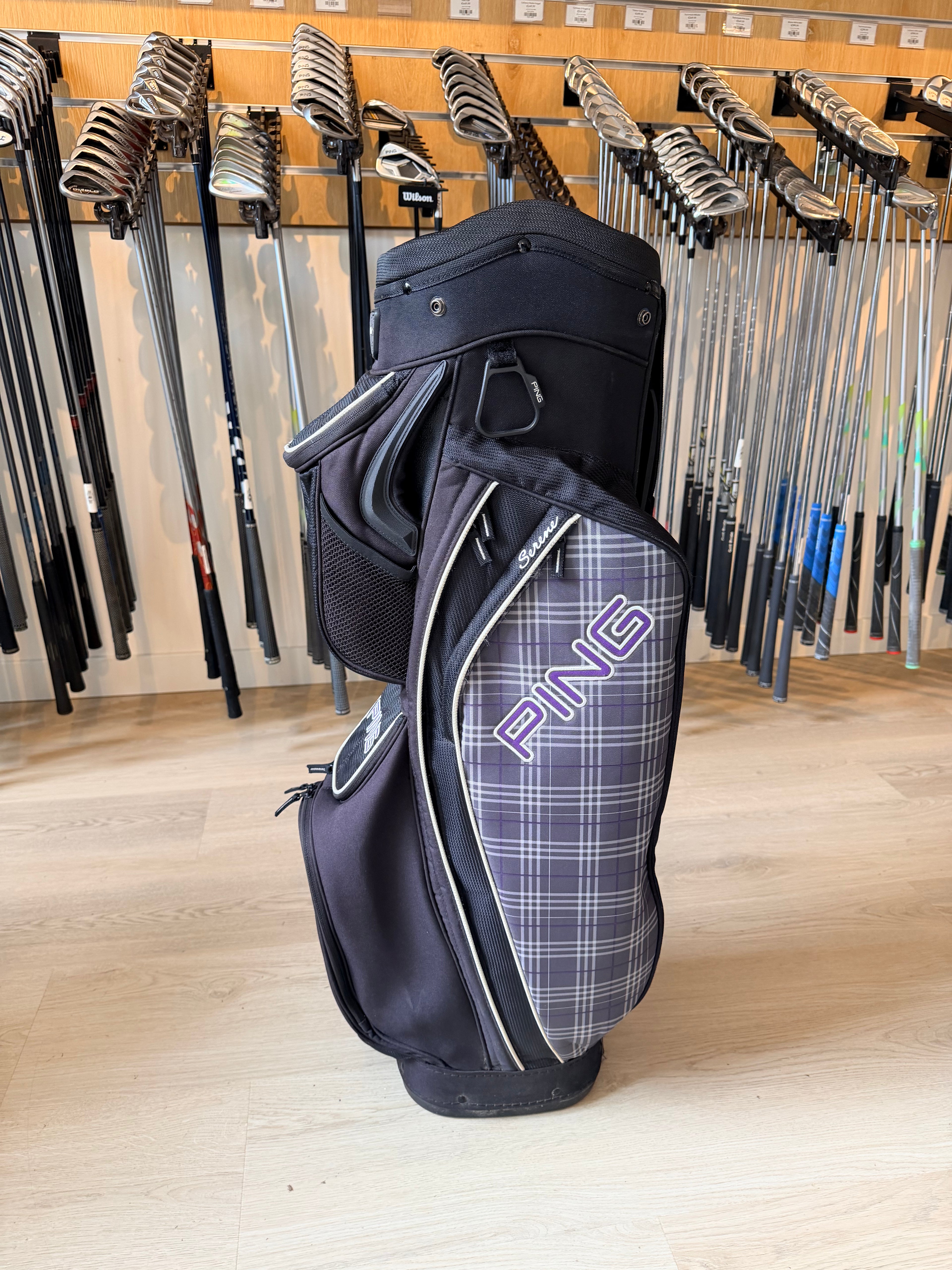 PING Serene Cartbag – Zwart/Paars – 14-Vaks