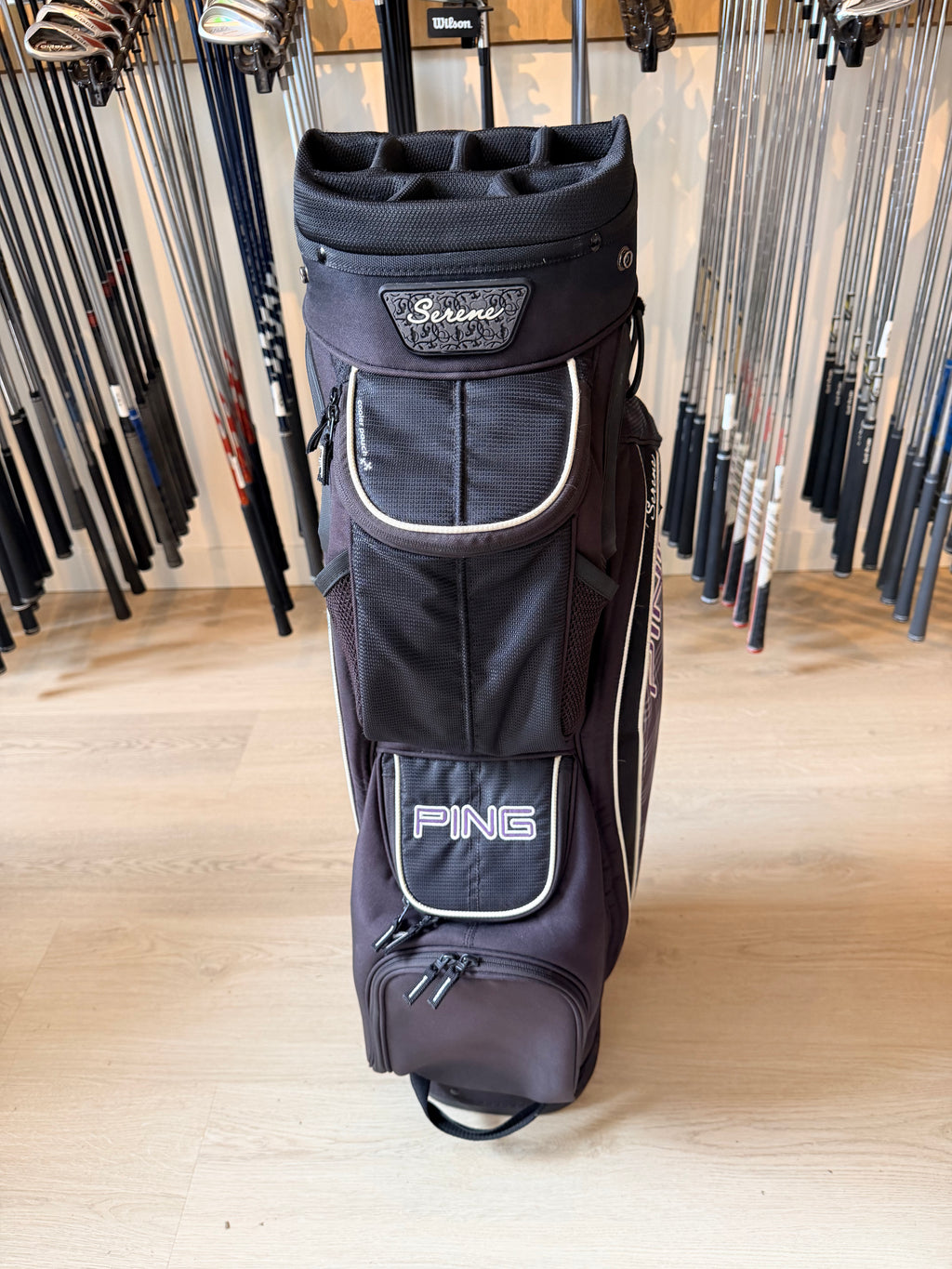 PING Serene Cartbag – Zwart/Paars – 14-Vaks