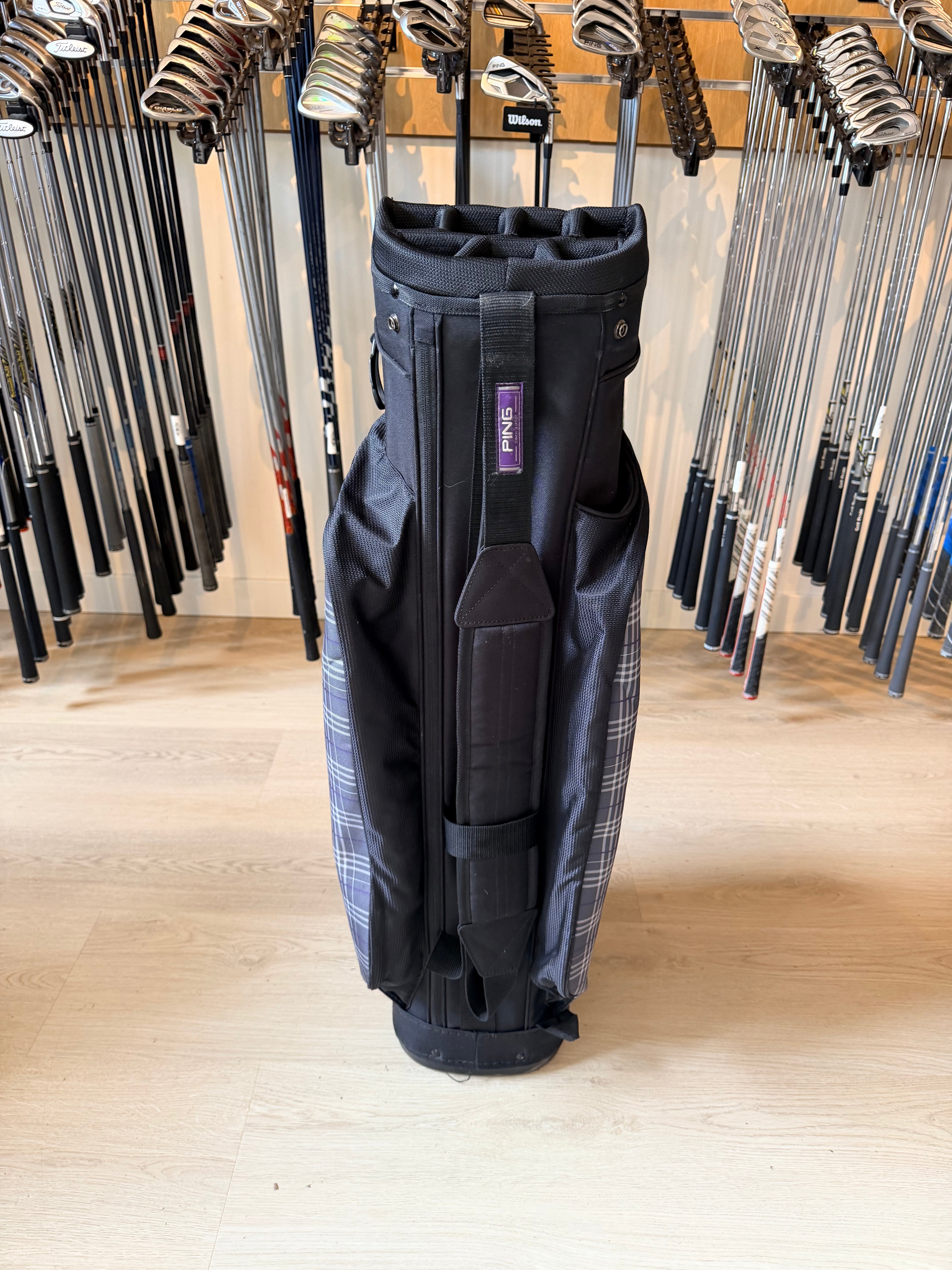 PING Serene Cartbag – Zwart/Paars – 14-Vaks