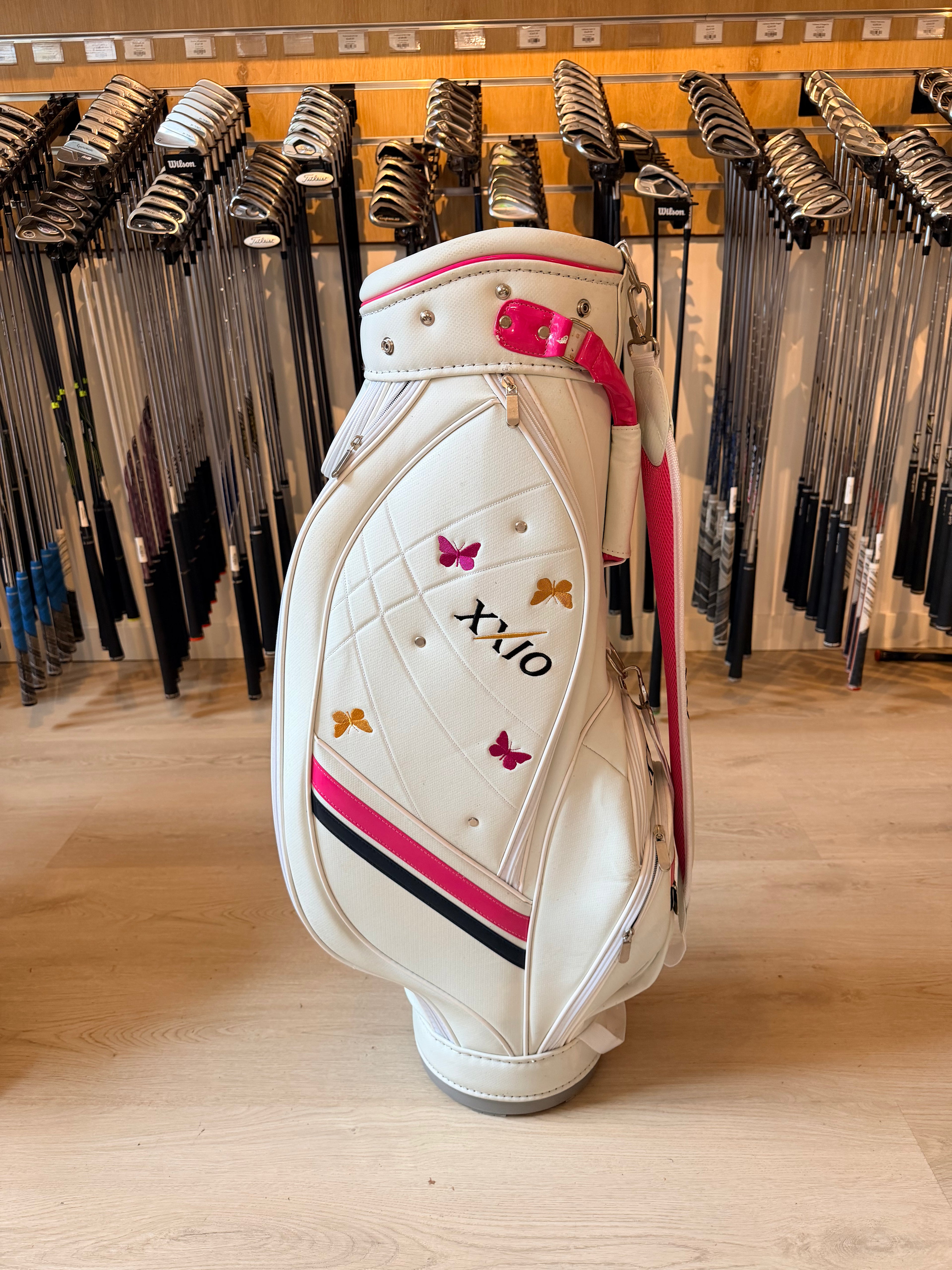 XXIO Halve Tourbag / Cartbag – Wit/Roze – Luxe Uitvoering