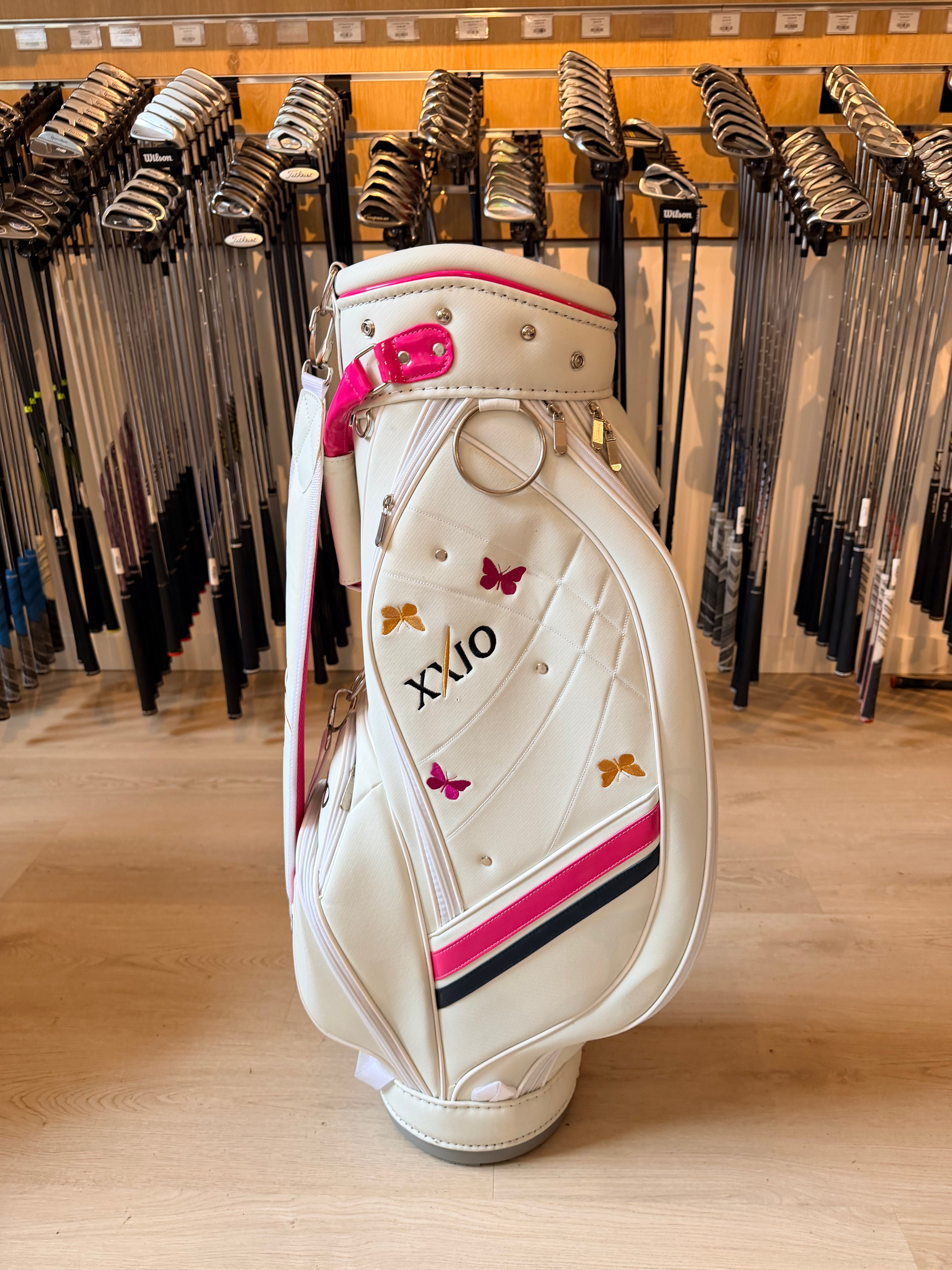 XXIO Halve Tourbag / Cartbag – Wit/Roze – Luxe Uitvoering