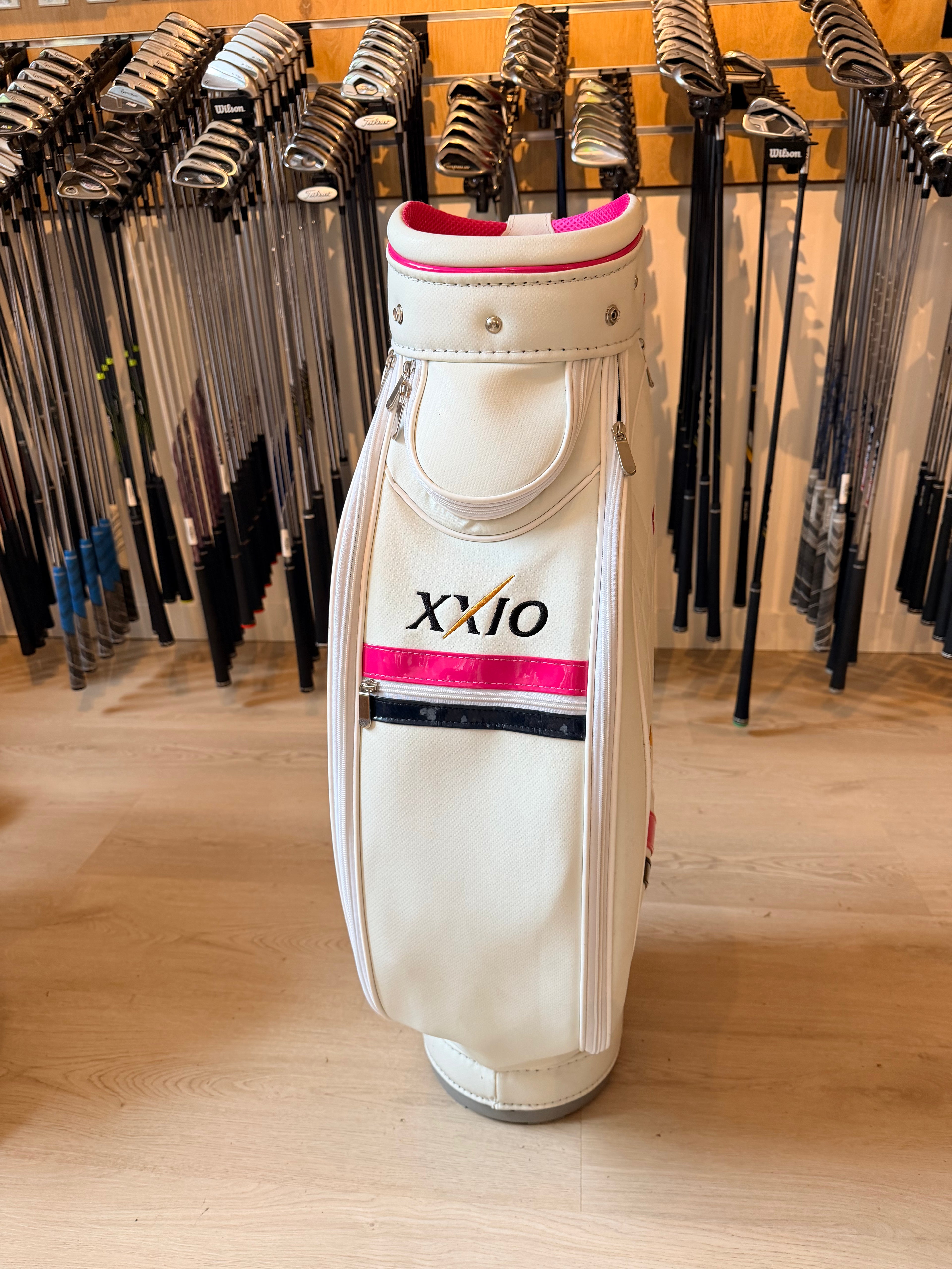 XXIO Halve Tourbag / Cartbag – Wit/Roze – Luxe Uitvoering
