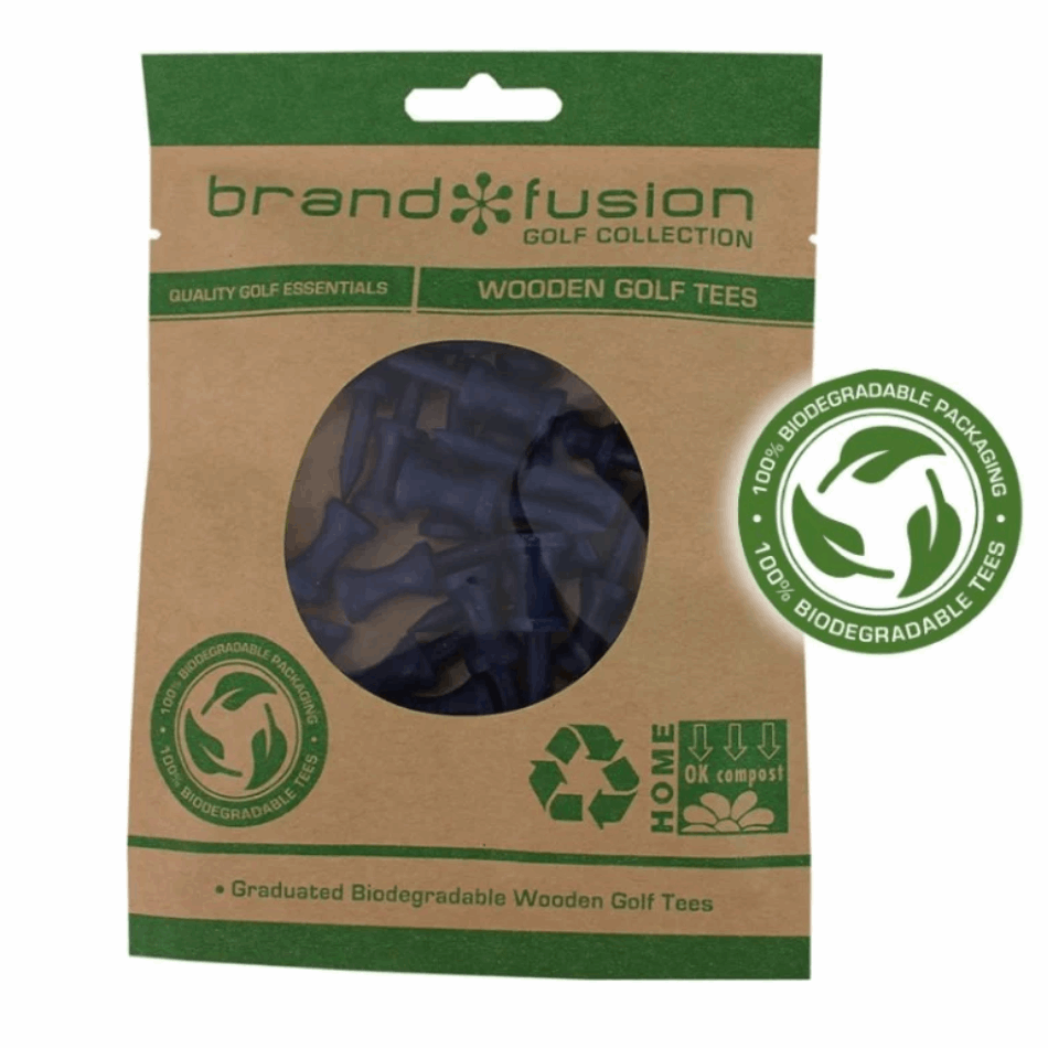 Brand Fusion Biodegradable Wooden Golf Tees 20 pack (Diverse Maten) - Thom's Golfgear