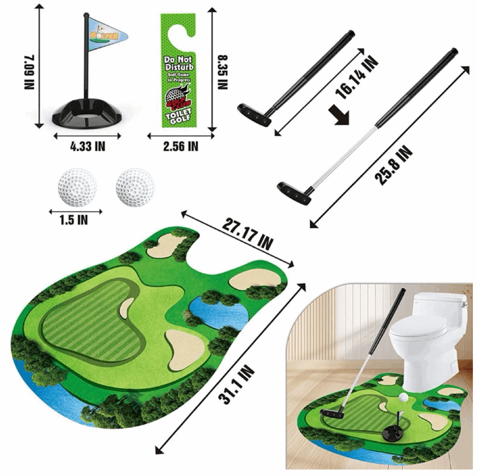 Toilet Golfspel – Mini Putting Set - Thom's Golfgear