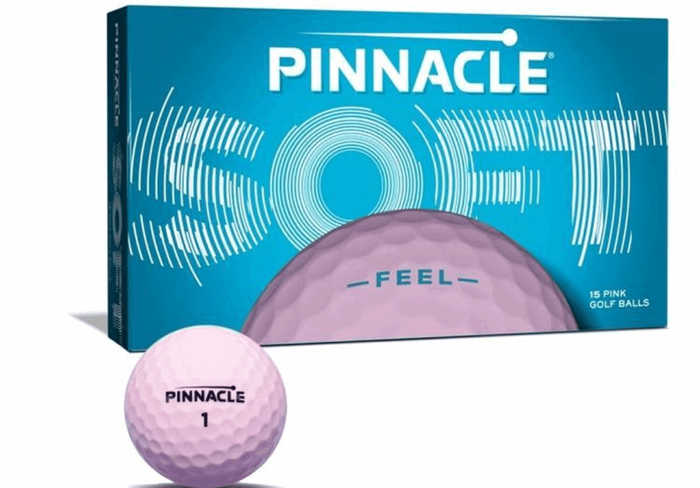 Pinnacle Soft Feel Golfballen – Doosje 15 Ballen Wit of Roze - Thom's Golfgear