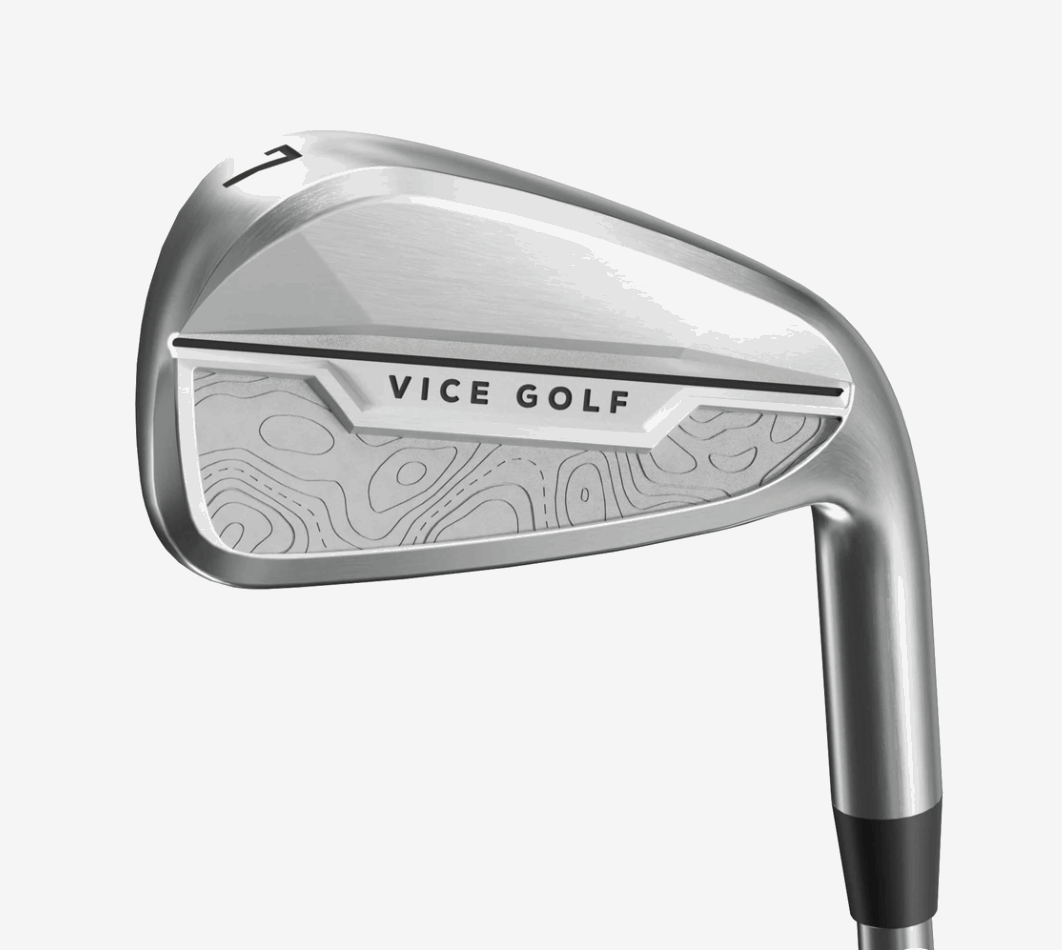 Vice Golf VGI02 zwarte ijzerset 5-PW + AW + SW rechtshandig, geschikt voor golfers, met Thom's Golfgear branding