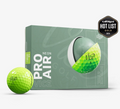 Twaalf Thom's Golfgear Vice Pro Air neon groene golfballen, zichtbaar in de afbeelding.