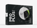 Twaalf witte Thom's Golfgear Vice Pro Plus golfballen op een rij, geschikt voor professionele golfspellers.