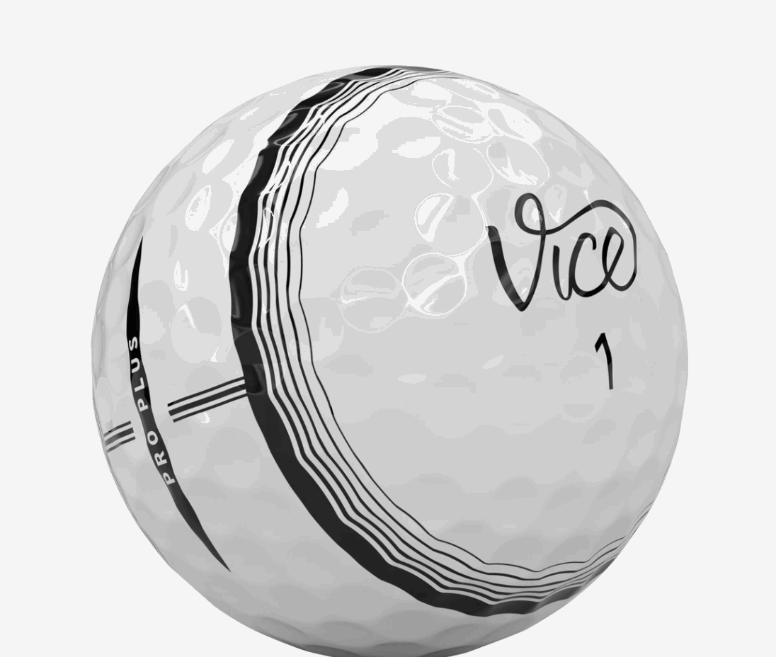 Twaalf Thom's Golfgear Vice Pro Plus Tracer golfballen met opvallende geel-oranje markeringen, voor beter zicht tijdens het golfen