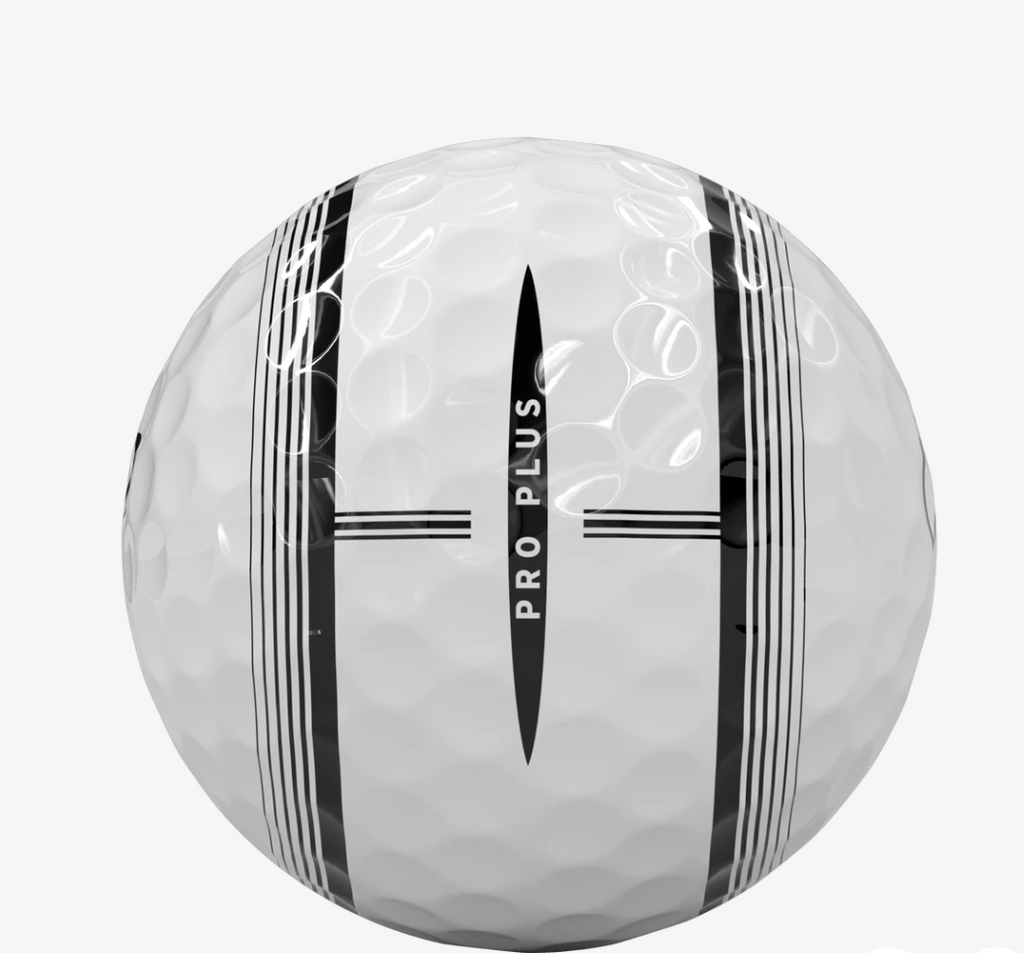 Twaalf Thom's Golfgear Vice Pro Plus Tracer golfballen met opvallende tracerkleur, geschikt voor golftraining en spel.