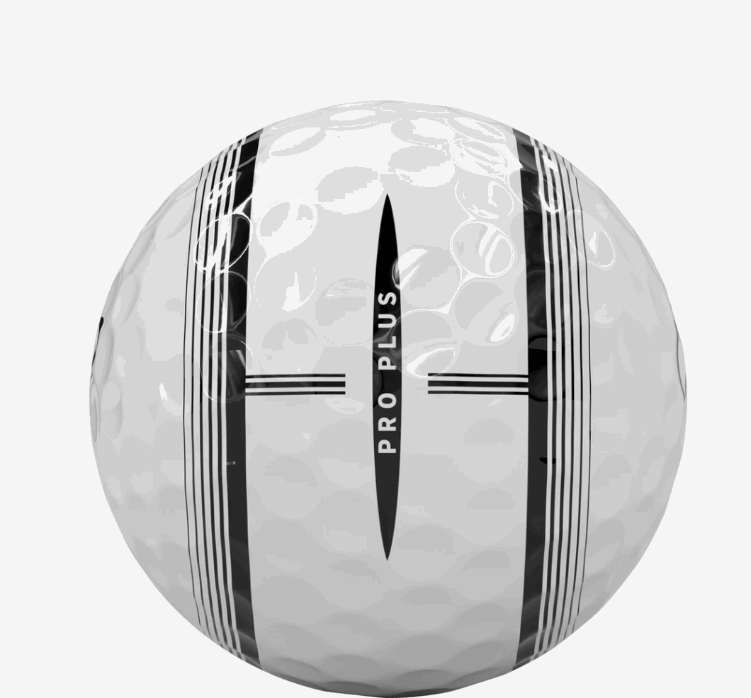 Twaalf Thom's Golfgear Vice Pro Plus Tracer golfballen met opvallende tracerkleur, geschikt voor golftraining en spel.