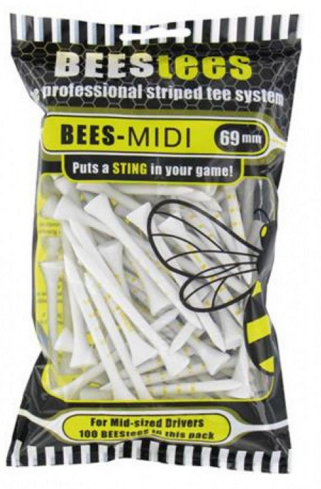 BeesTees Medium Wooden Tees 63mm