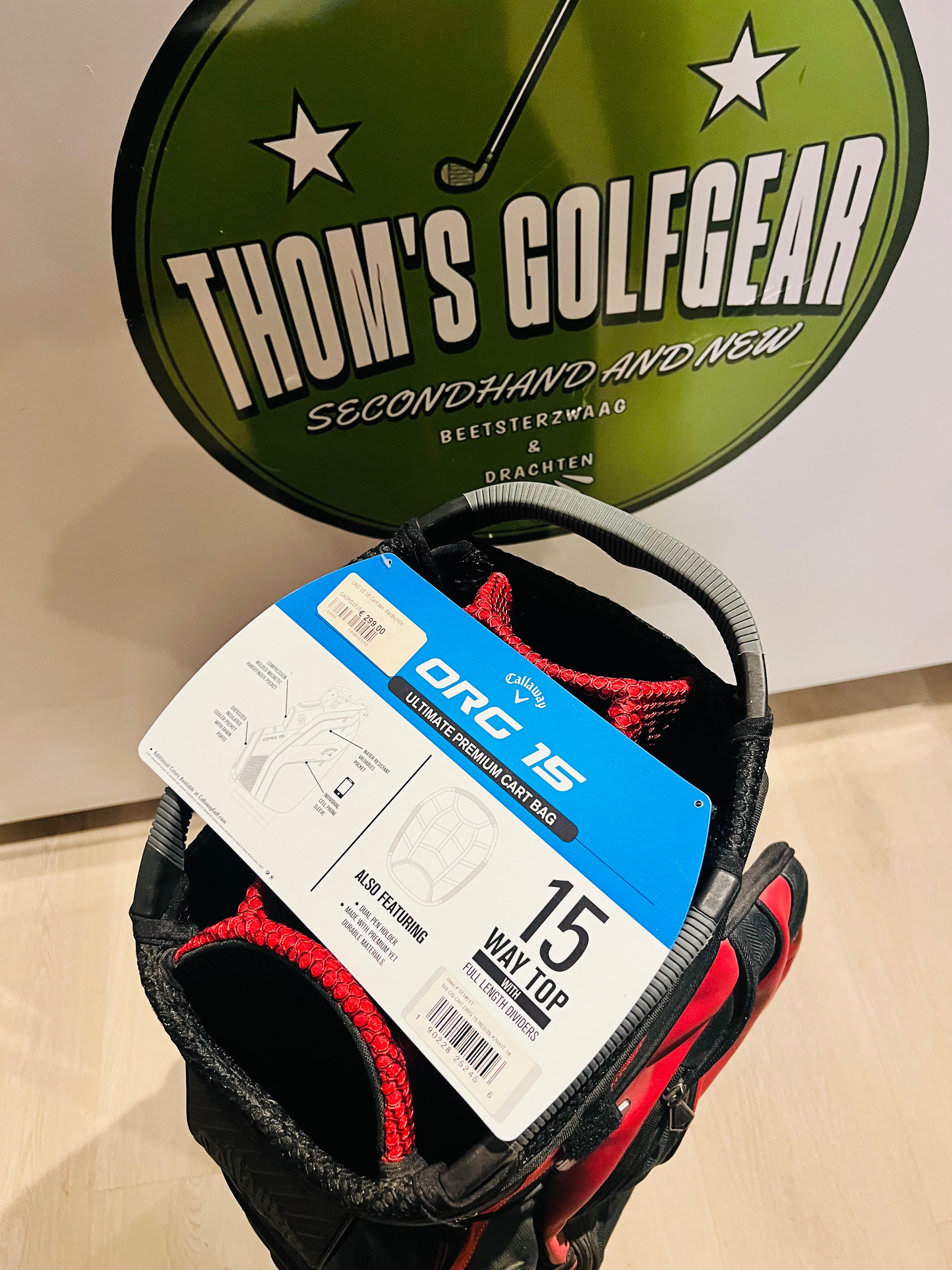 Bovenaanzicht van de Callaway ORG15 cartbag