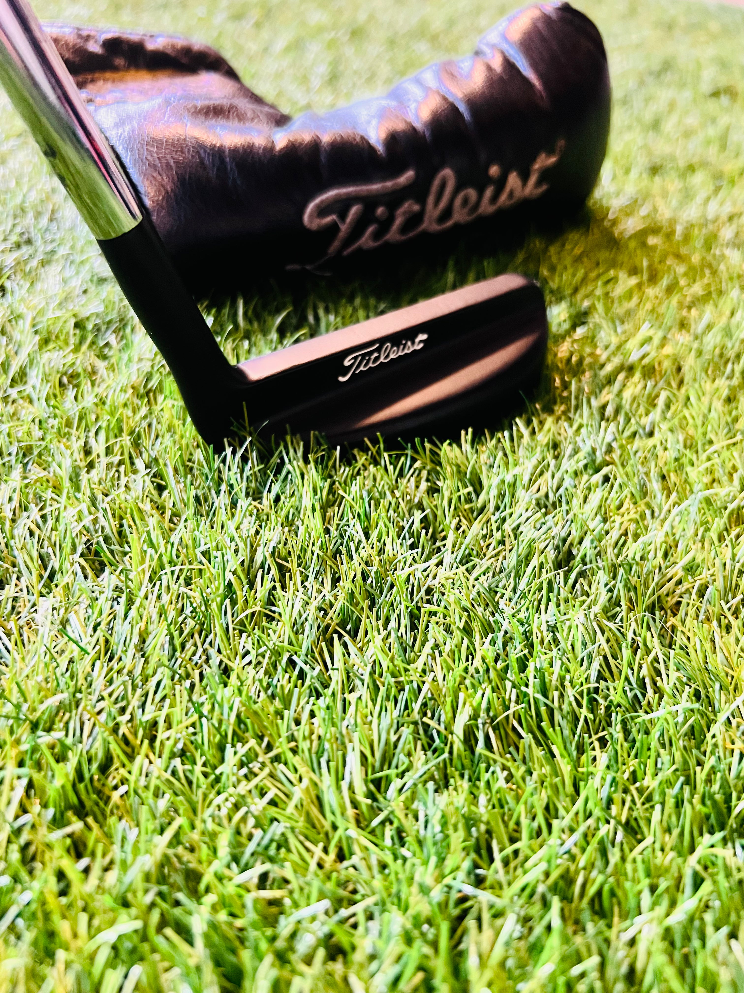 zijaanzicht van de Titleist tour model putter